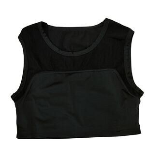 Fabletics Crop Top Athletic Stretch Black Womens | Large